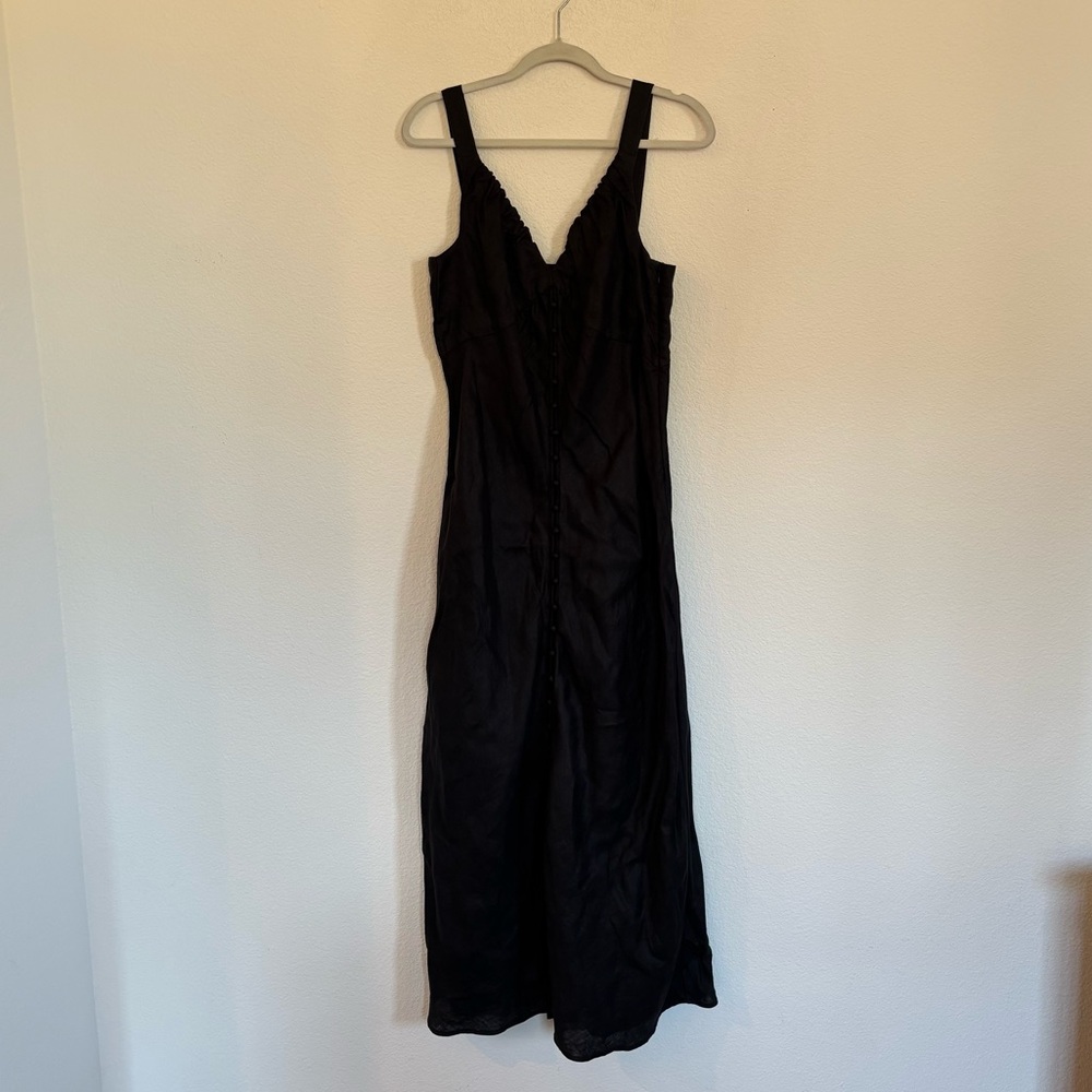 Country Road Gathered 100% Linen Maxi Dress